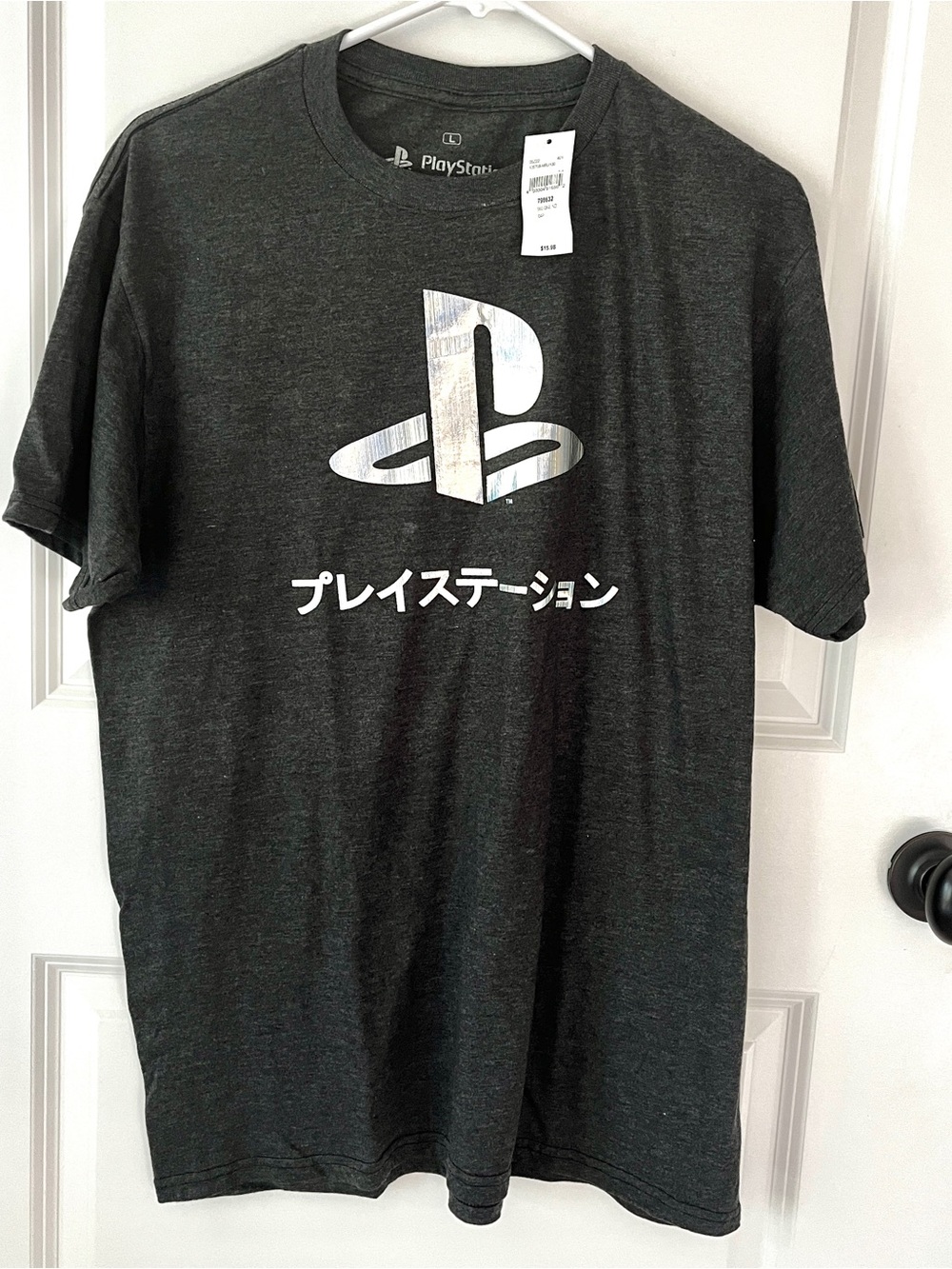 NWT PlayStation Japanese Katakana Holographic Foil Graphic Tee Men’s L